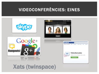VIDEOCONFERÈNCIES: EINES
Xats (twinspace)
 