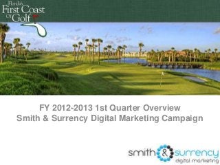 Double-click to enter title

FY 2012-2013 1st Quarter Overview
Smith & Surrency Digital Marketing Campaign

 