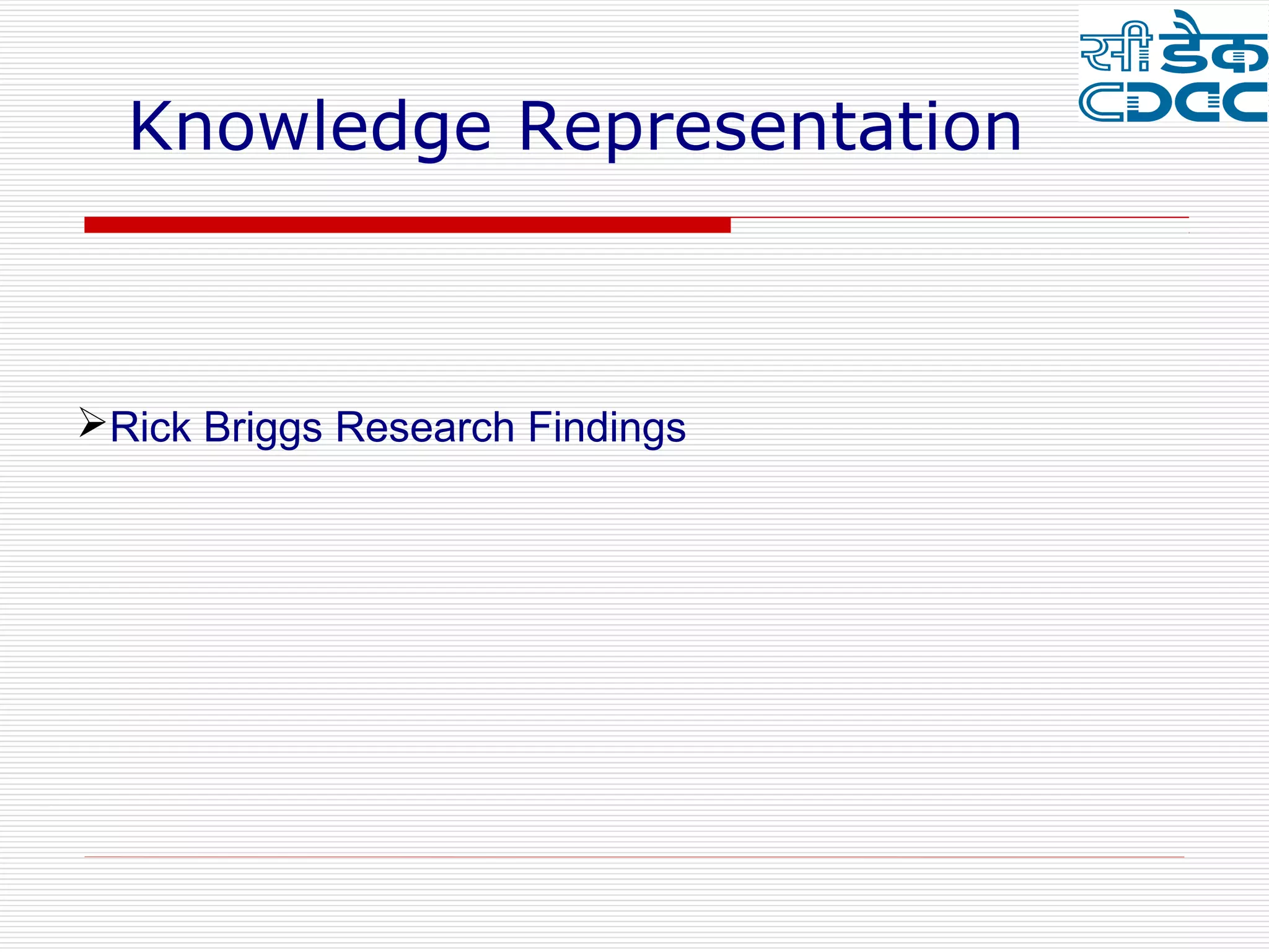 Knowledge Representation



Rick Briggs Research Findings
 