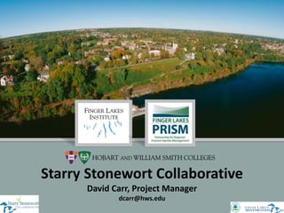 Starry Stonewort Collaborative
for the Great Lakes basinStarry Stonewort Collaborative
David Carr, Project Manager
dcarr@hws.edu
 