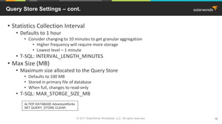 Query Store Recommended Size Welcome To The 2016 Query Store! | PDF