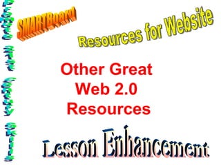 Other Great  Web 2.0  Resources SMARTBoard Lesson Enhancement Resources for Website Promote 21st Century Skills 