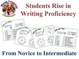 Students Rise in
Writing Proficiency
From Novice to Intermediate
 