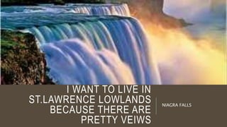 I WANT TO LIVE IN 
ST.LAWRENCE LOWLANDS 
BECAUSE THERE ARE 
PRETTY VEIWS 
NIAGRA FALLS 
 