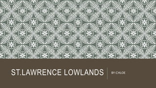 ST.LAWRENCE LOWLANDS BY:CHLOE 
 