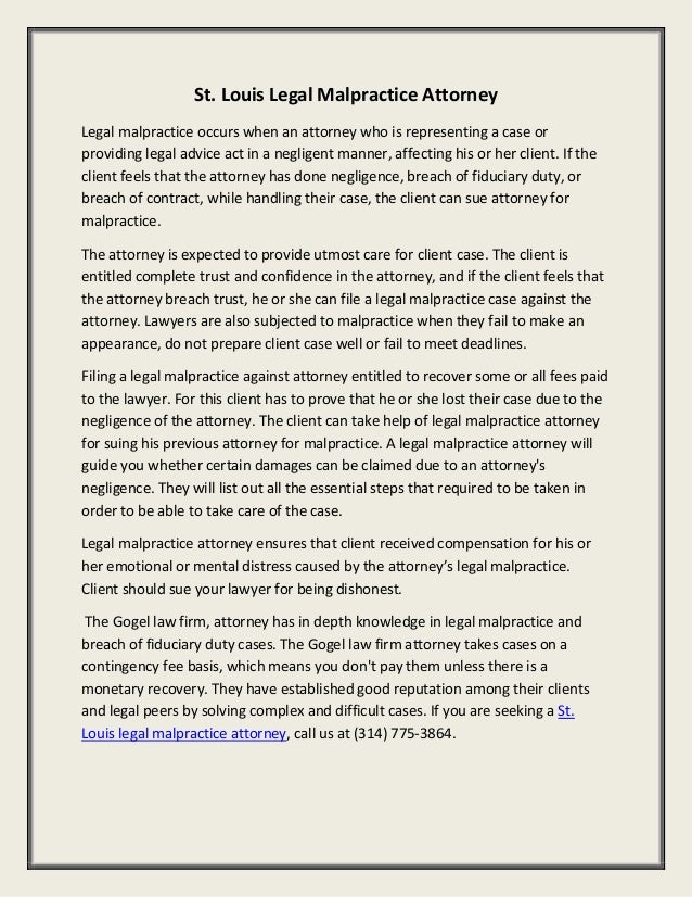 St. Louis Legal Malpractice Attorney