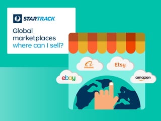 Global
marketplaces
where can I sell?
ebay amazon
Alibaba
Etsy
 