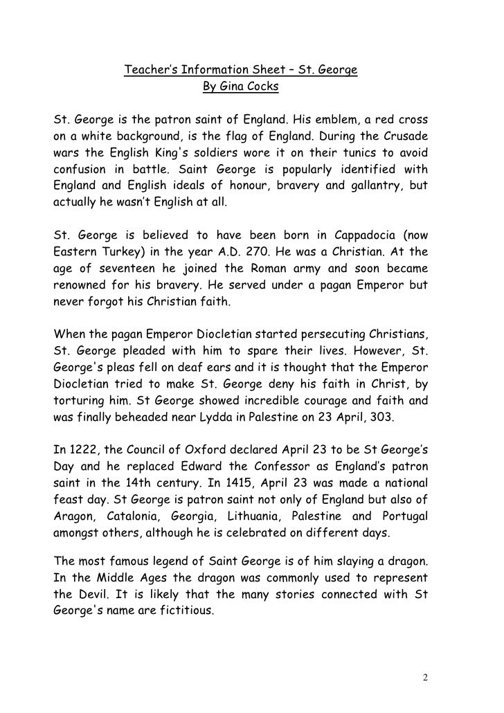 Information About St George S Day For Kids Information About St George S Day For Kids