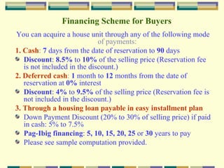 The actual turnover unit has no partition, so furnishing of your house interior is based on your style or how it looks like.  Floor Plan 