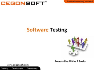 Software Testing

Presented by: Chithra & Sureka

 