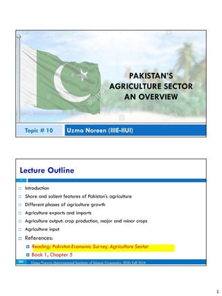 St 10 agriculture sector pakistan economy | PDF