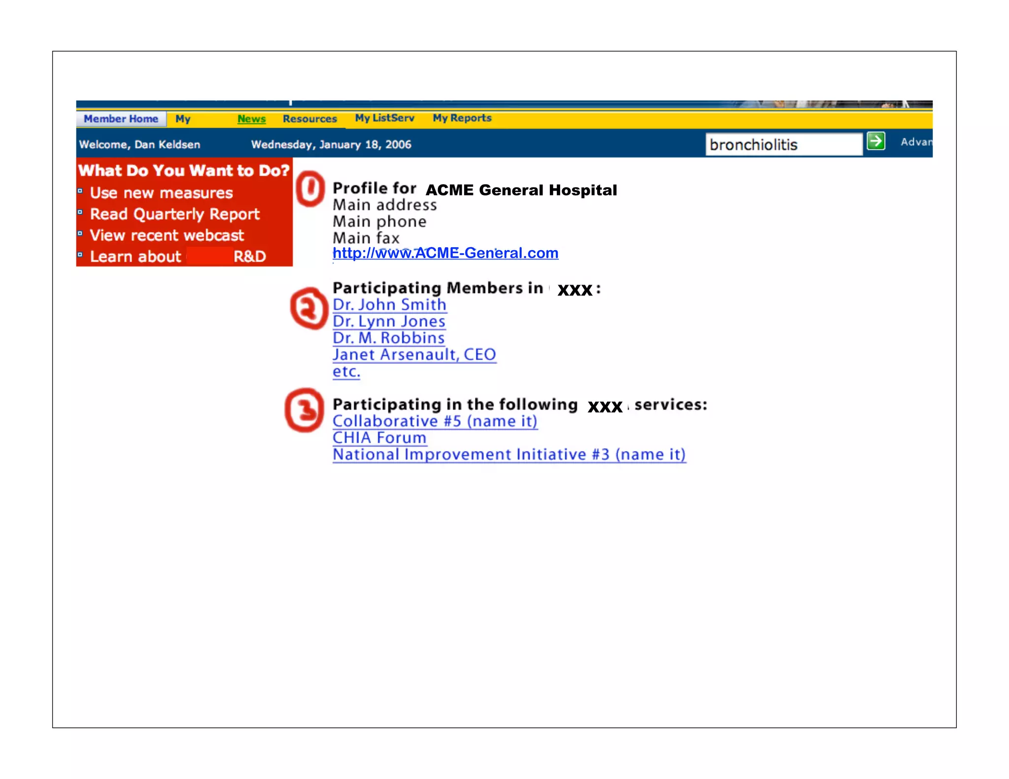 ACME General Hospital



http://www.ACME-General.com

                          XXX




                              XXX




                                    !
 