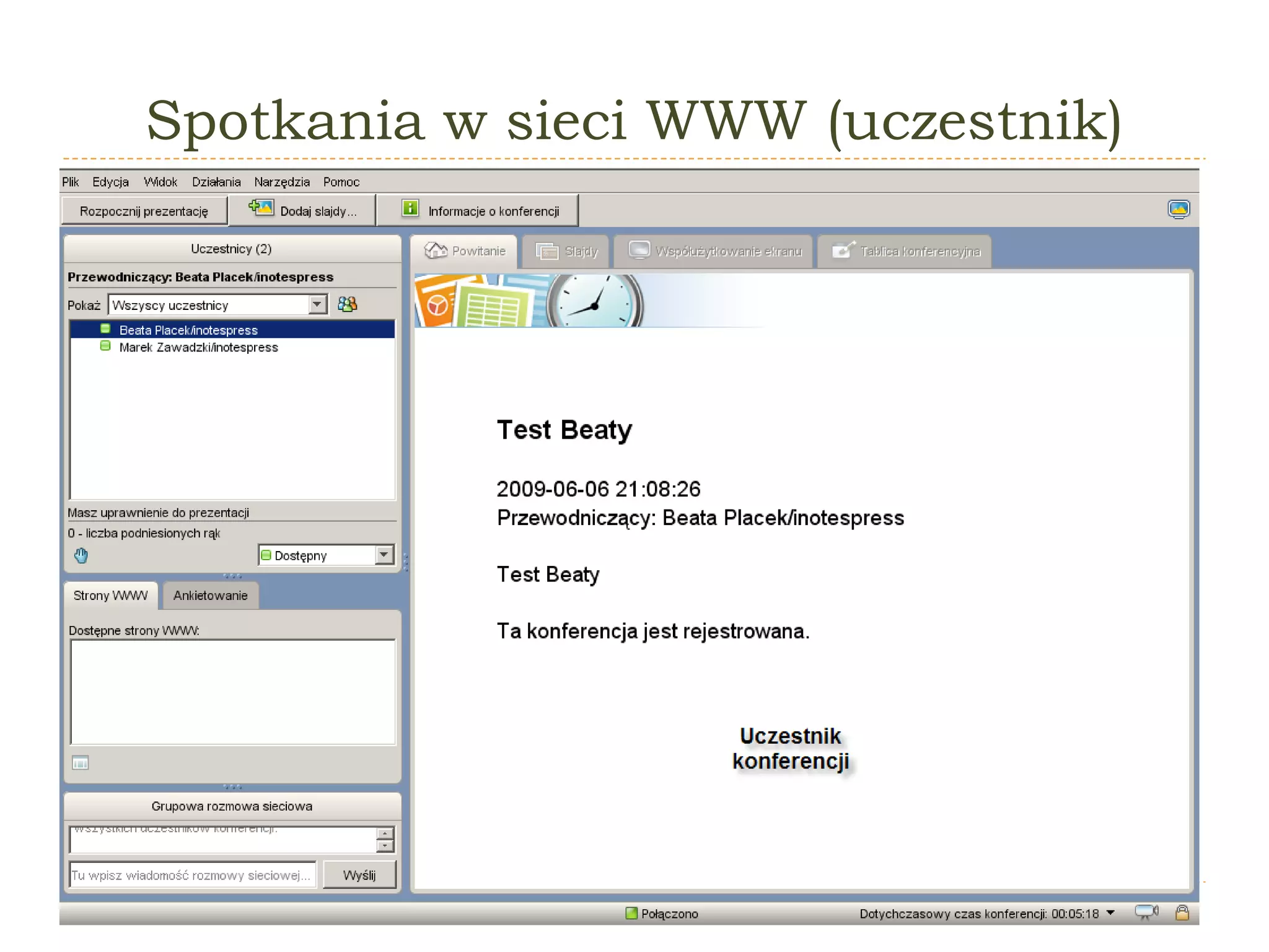 Spotkania w sieci WWW (uczestnik) 