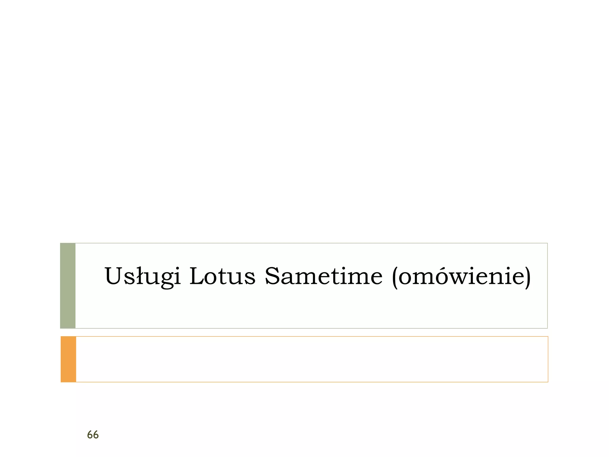 Usługi Lotus Sametime (omówienie) 