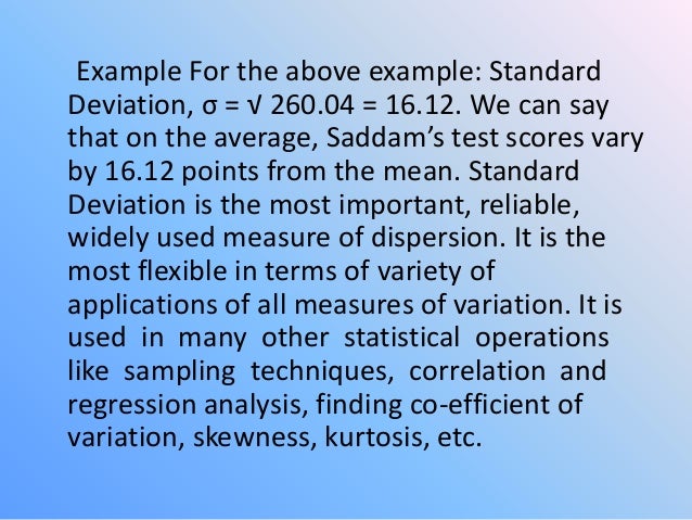 Measures of Dispersion