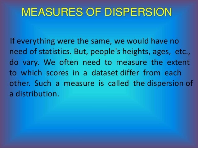 Measures of Dispersion