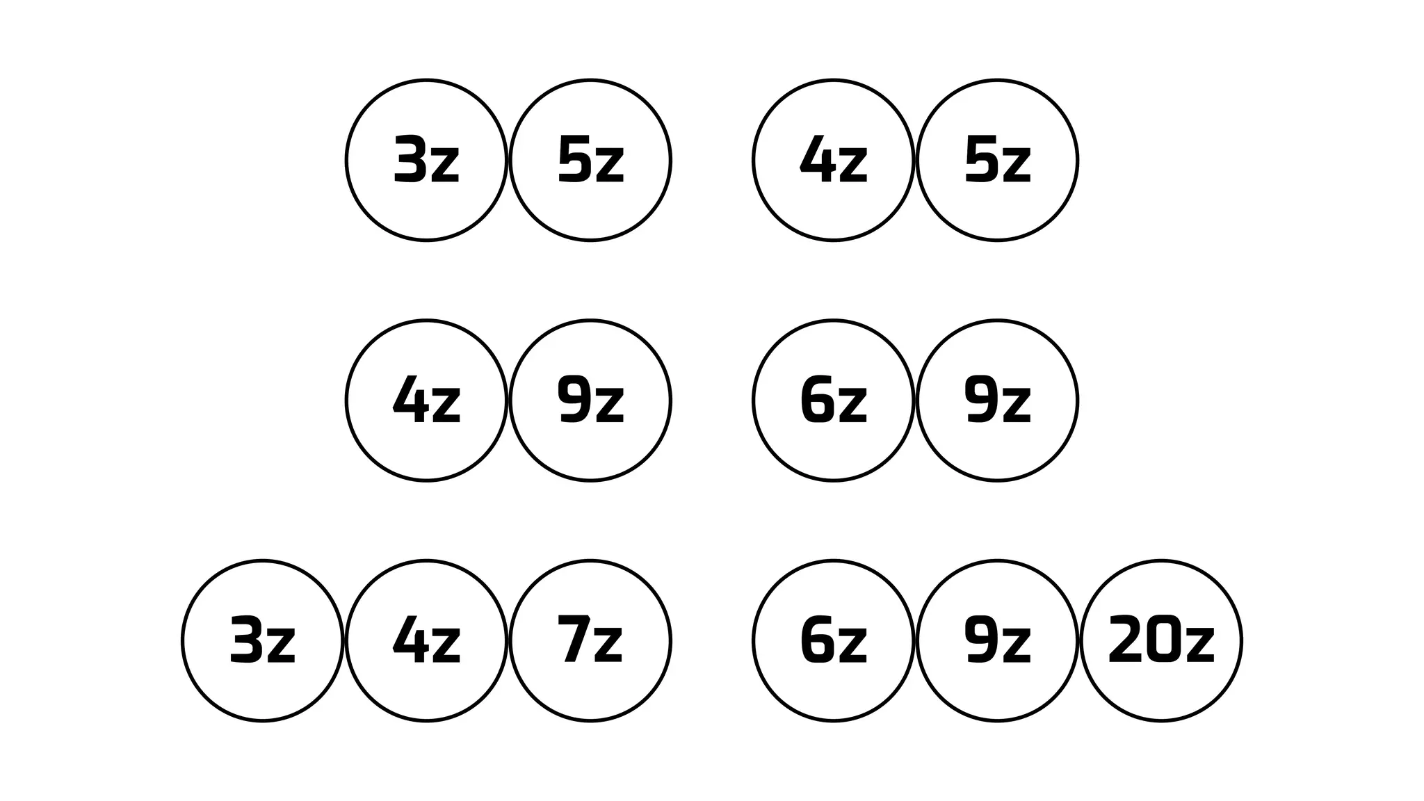 3z 5z 4z 5z
4z 9z 6z 9z
3z 4z 7z 6z 9z 20z
 