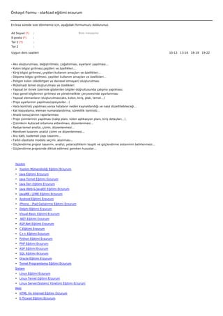 Önkayıt Formu - sta4cad eğitimi erzurum


En kısa sürede size dönmemiz için, aşağıdaki formumuzu doldurunuz.

Ad Soyad (*)      :                                Bize mesajınız
E-posta (*)       :
Tel 1 (*)         :
Tel 2             :

Uygun ders saatleri                                                                                           10-13   13-16   16-19   19-22  



-   Aks oluşturulması, değiştirilmesi, çoğaltılması, ayarların yapılması…
-   Kolon bilgisi girilmesi,çeşitleri ve özellikleri…
-   Kiriş bilgisi girilmesi, çeşitleri kullanım amaçları ve özellikleri…
-   Döşeme bilgisi girilmesi, çeşitleri kullanım amaçları ve özellikleri…
-   Poligon kolon (dikdörtgen ve dairesel olmayan) oluşturulması
-   Mütemadi temel oluşturulması ve özellikleri
-   Yapısal bir örnek üzerinde gösterilen bilgiler doğrultusunda çalışma yapılması;
-   Yapı genel bilgilerinin girilmesi ve yönetmelikler çerçevesinde ayarlanması
-   Yapısal elemanların oluşturulması(aks, kolon, kiriş, plak, temel…)
-   Proje ayarlarının yapılması(opsiyonlar…)
-   Hata kontrolü yapılması varsa hataların neden kaynaklandığı ve nasıl düzeltilebileceği…
-   Kat kopyalama, eleman numaralandırma, süreklilik kontrolü…
-   Analiz sonuçlarının raporlanması
-   Proje çizimlerinin yapılması (kalıp planı, kolon aplikasyon planı, kiriş detayları…)
-   Çizimlerin Autocad ortamına aktarılması, düzenlenmesi…
-   Radye temel analizi, çizimi, düzenlenmesi…
-   Merdiven tasarımı analizi çizimi ve düzenlenmesi...
-   Ara katlı, kademeli yapı tasarımı…
-   Farklı elastisite modülü seçimi, atanması…
-   Güçlendirme projesi tasarımı, analizi, yetersizliklerin tespiti ve güçlendirme sisteminin belirlenmesi…
-   Güçlendirme projesinde dikkat edilmesi gereken hususlar…

 

     Yazılım
     • Yazılım Mühendisliği Eğitimi Erzurum
     • Java Eğitimi Erzurum
     • Java Temel Eğitimi Erzurum
     • Java İleri Eğitimi Erzurum
     • Java Web & JavaEE Eğitimi Erzurum
     • JavaME / J2ME Eğitimi Erzurum
     • Android Eğitimi Erzurum
     • iPhone - iPad Geliştirme Eğitimi Erzurum
     • Delphi Eğitimi Erzurum
     • Visual Basic Eğitimi Erzurum
     • .NET Eğitimi Erzurum
     • ASP.Net Eğitimi Erzurum
     • C Eğitimi Erzurum
     • C++ Eğitimi Erzurum
     • Python Eğitimi Erzurum
     • PHP Eğitimi Erzurum
     • ASP Eğitimi Erzurum
     • SQL Eğitimi Erzurum
     • Oracle Eğitimi Erzurum
     • Temel Programlama Eğitimi Erzurum
     Sistem
     • Linux Eğitimi Erzurum
     • Linux Temel Eğitimi Erzurum
     • Linux Server(Sistem) Yönetimi Eğitimi Erzurum
     Web
     • HTML Ve İnternet Eğitimi Erzurum
     • E-Ticaret Eğitimi Erzurum
 