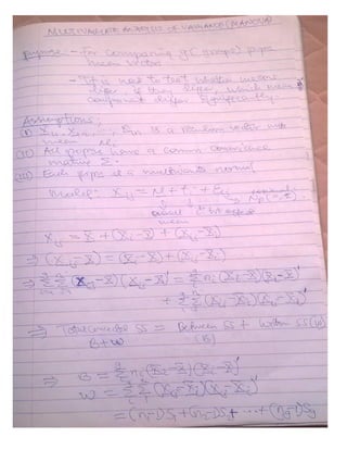 STA 506   Multivariate Analysis (MSC Statistics Class Notes) by Okoyo Collins