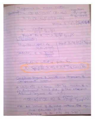 STA 506   Multivariate Analysis (MSC Statistics Class Notes) by Okoyo Collins