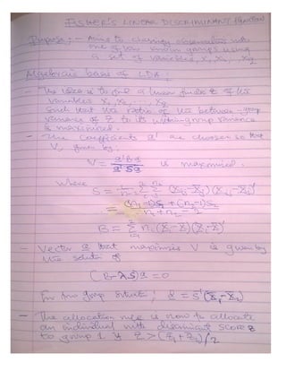 STA 506   Multivariate Analysis (MSC Statistics Class Notes) by Okoyo Collins