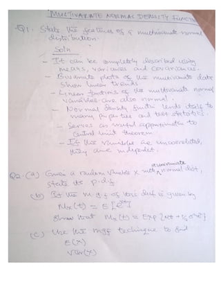 STA 506   Multivariate Analysis (MSC Statistics Class Notes) by Okoyo Collins