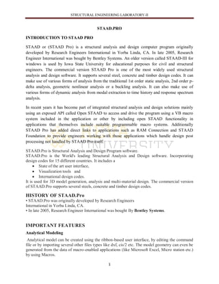 problems on Staad.pro and analysis of a 5 storey building using Etabs | PDF