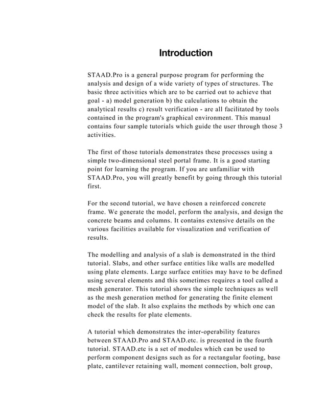 Tutorial Staad-Pro | PDF