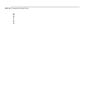 Frequently Performed TasksFPT-78
 