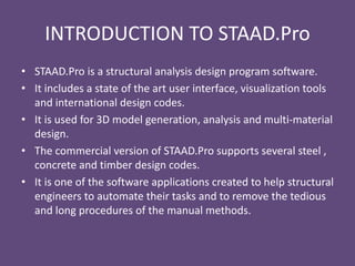 Staad-pro Introduction- for the beginner | PDF