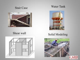 Solid Modeling
Stair Case Water Tank
Shear wall
 