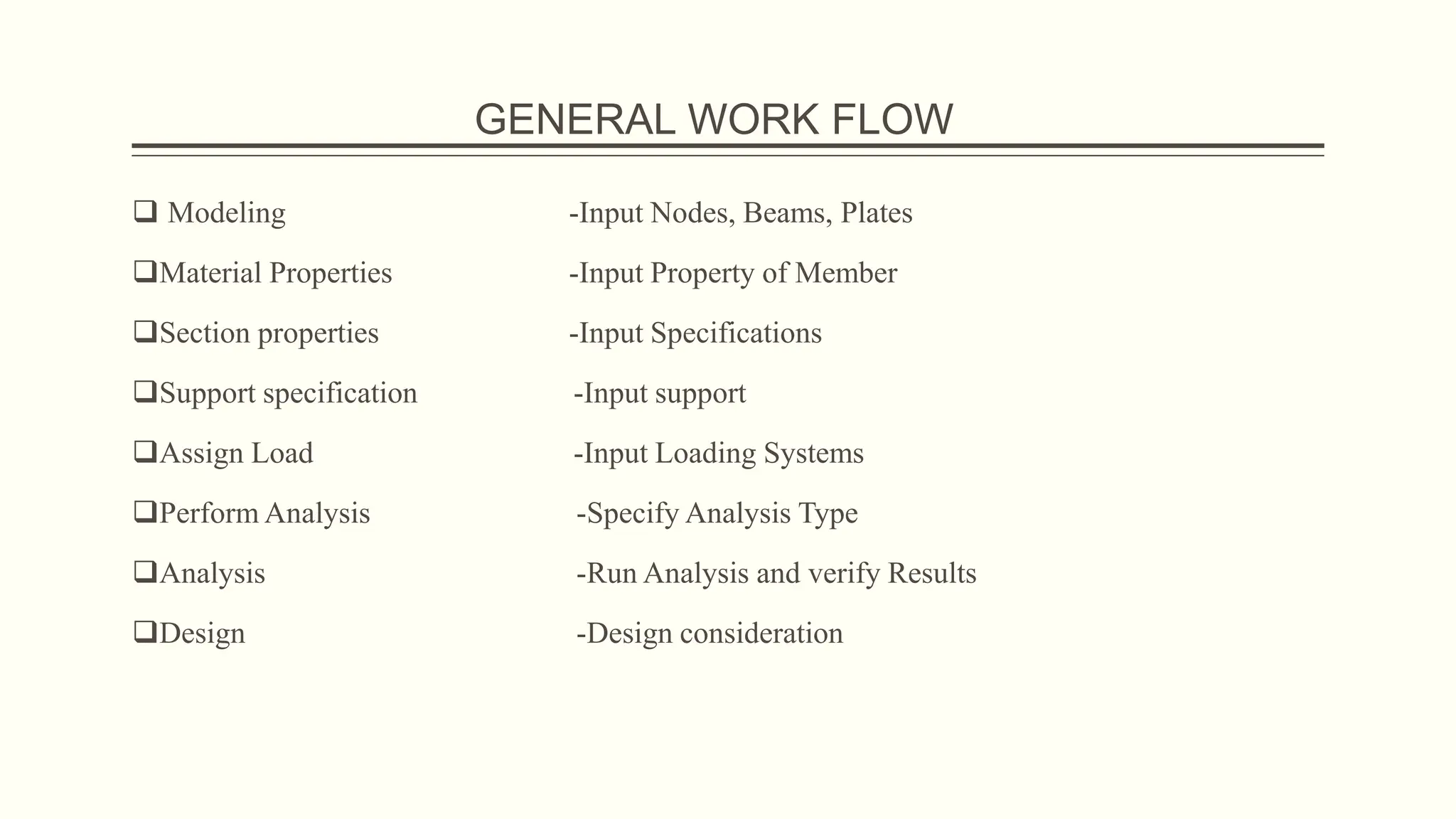 STAAD PRO BASIC DETAIL OF WORKFLOW _2602 | PPTX