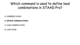 Comprehensive MCQ Guide on STAAD-Pro Structural Analysis Software | PDF