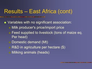 A comparison of dairy policy and development in South Asia and East Africa: lessons for a pro-poor dairy policy agenda