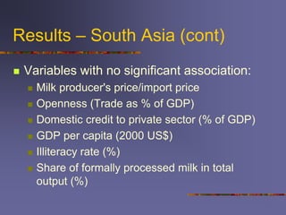 A comparison of dairy policy and development in South Asia and East Africa: lessons for a pro-poor dairy policy agenda
