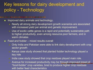 A comparison of dairy policy and development in South Asia and East Africa: lessons for a pro-poor dairy policy agenda