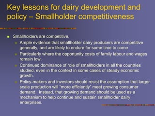 A comparison of dairy policy and development in South Asia and East Africa: lessons for a pro-poor dairy policy agenda