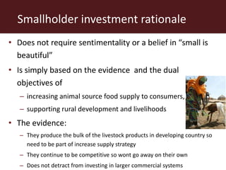 Ensuring livestock livelihoods and animal source food security