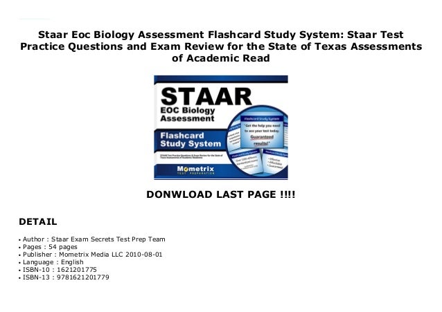 Staar Eoc Biology Assessment Flashcard Study System Staar Test Pract
