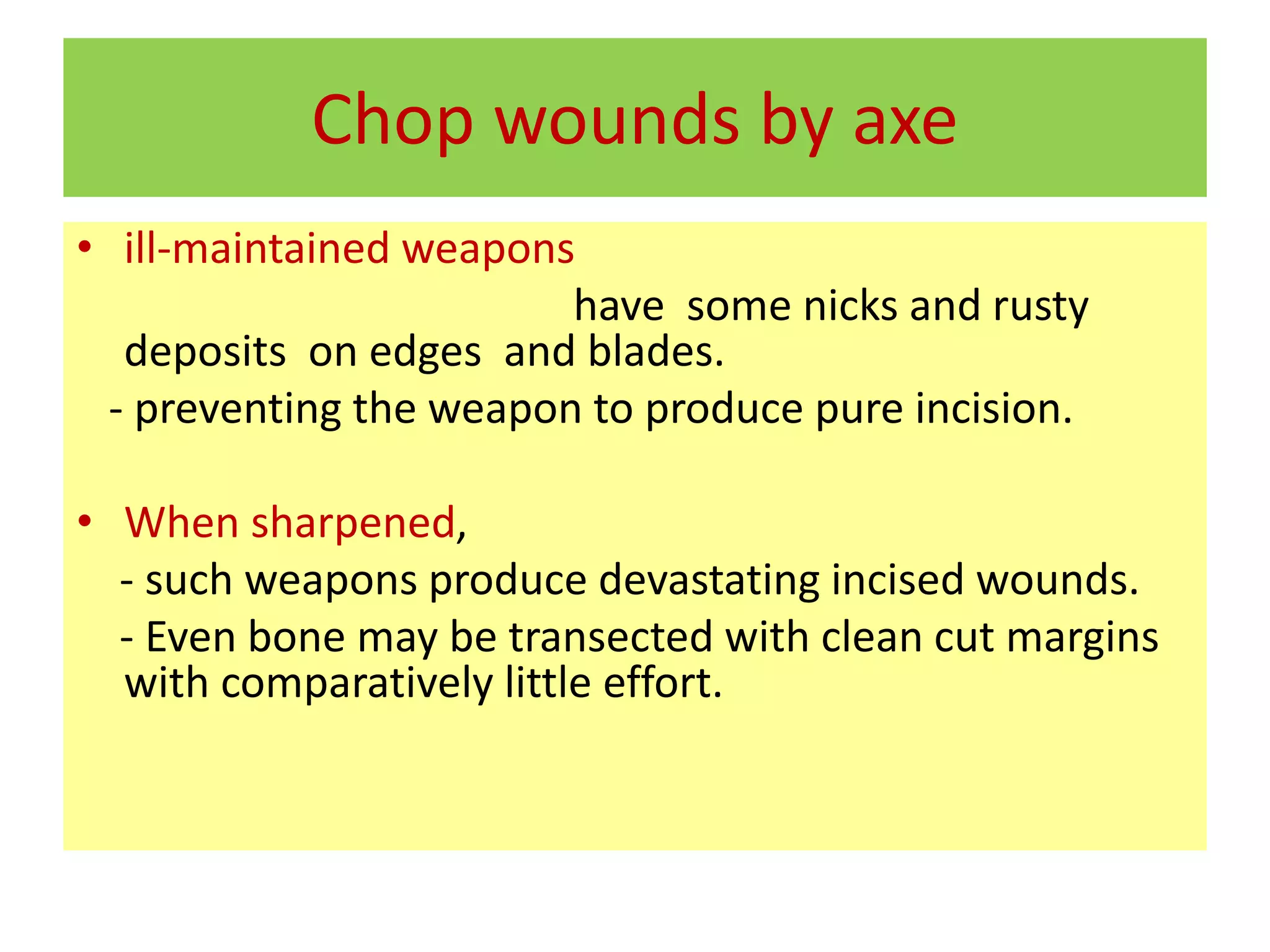 Stab and chop wounds mb singh 2020 | PPTX