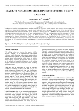 Stability analysis of steel frame structures p delta analysis | PDF