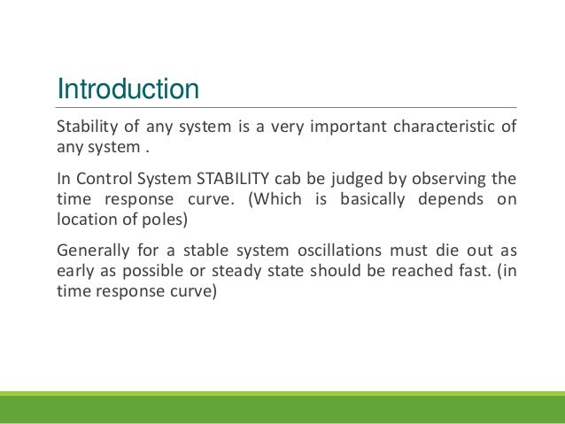 Stability Of Control System Stability Of Control System