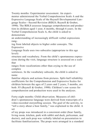 Stability of Language in ChildhoodA Multiage, Multidomain, .docx