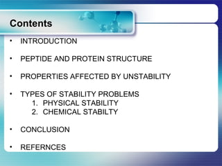 Protein Stability Methods Peptide Stability Studies – Peptide Stability and Potential Degradation ...