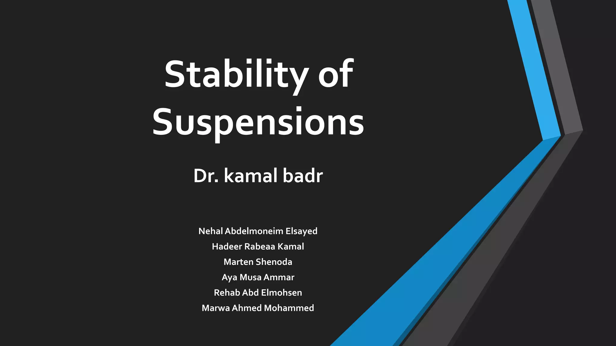 Stability of suspensions PPT