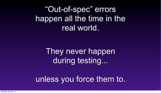Avoid Spec Error Stability patterns presentation | PDF