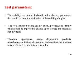 Stability Parameter STABILITY TESTING DURING PRODUCT DEVELOPMENT | PPTX