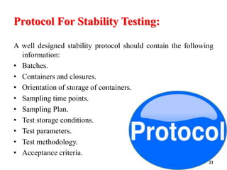 STABILITY TESTING DURING PRODUCT DEVELOPMENT | PPT