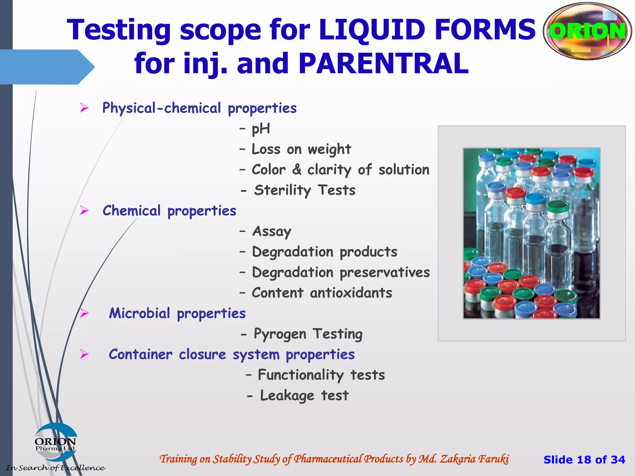 Stability study of Pharmaceutical Products and Regulatory Requirements ...