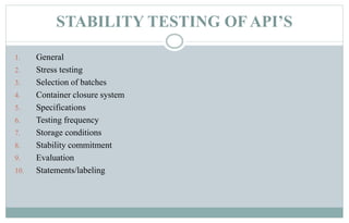 Stability testing protocols | PPTX | Pharmaceutical Industry | Industries